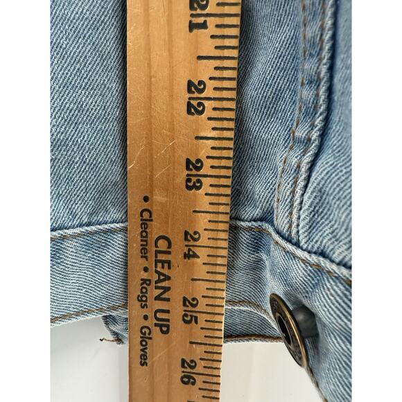 BROOKLYN CLOTH Button Down Patches Blue Denim Jean Jacket Women's Size Medium... - Picture 12 of 16